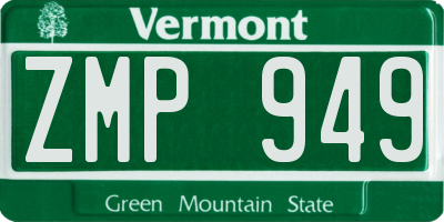VT license plate ZMP949