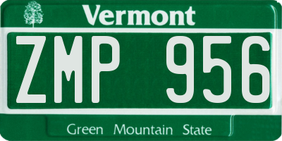 VT license plate ZMP956