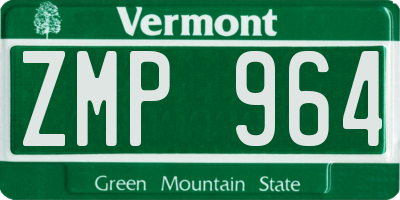 VT license plate ZMP964
