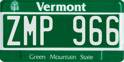 VT license plate ZMP966