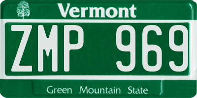 VT license plate ZMP969