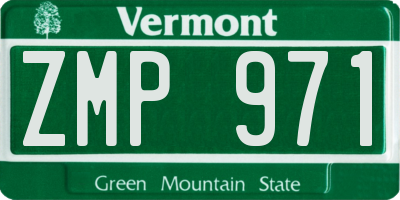 VT license plate ZMP971