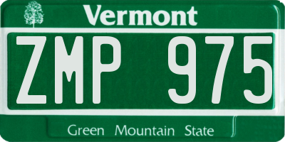 VT license plate ZMP975