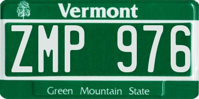 VT license plate ZMP976