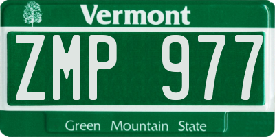 VT license plate ZMP977