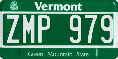 VT license plate ZMP979