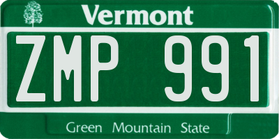 VT license plate ZMP991