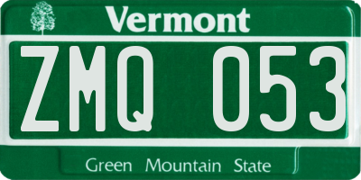 VT license plate ZMQ053