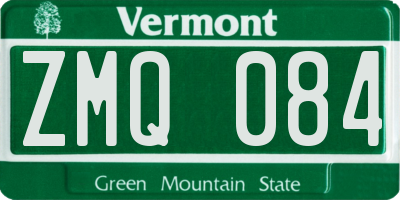 VT license plate ZMQ084