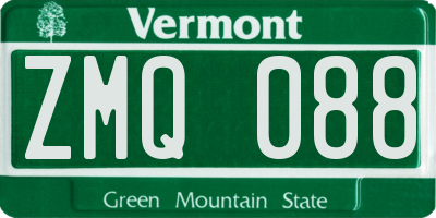 VT license plate ZMQ088