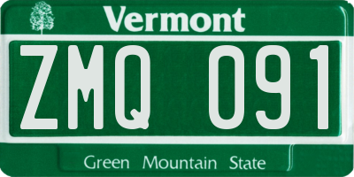 VT license plate ZMQ091