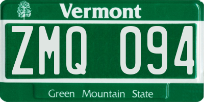 VT license plate ZMQ094