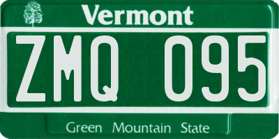 VT license plate ZMQ095