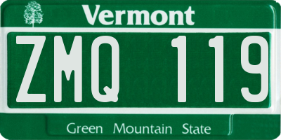 VT license plate ZMQ119