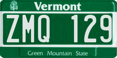 VT license plate ZMQ129