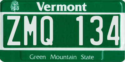 VT license plate ZMQ134