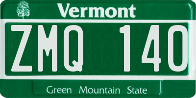 VT license plate ZMQ140