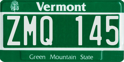 VT license plate ZMQ145