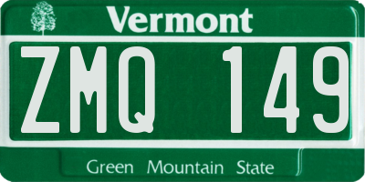 VT license plate ZMQ149