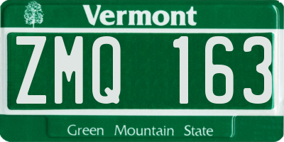 VT license plate ZMQ163