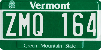 VT license plate ZMQ164