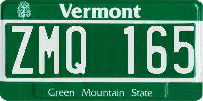 VT license plate ZMQ165