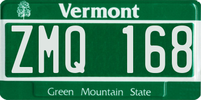 VT license plate ZMQ168
