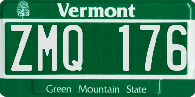VT license plate ZMQ176