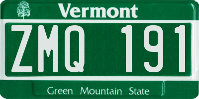 VT license plate ZMQ191