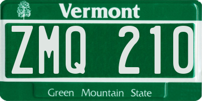 VT license plate ZMQ210