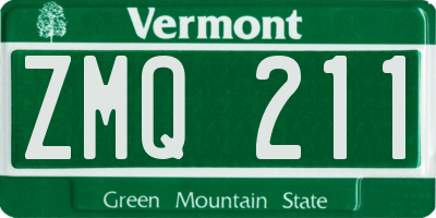 VT license plate ZMQ211