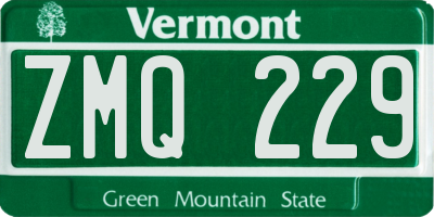 VT license plate ZMQ229