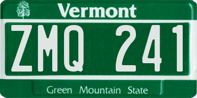 VT license plate ZMQ241