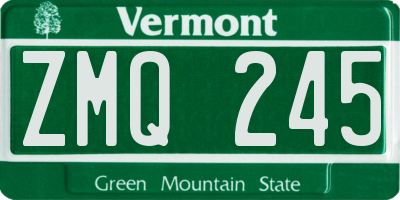 VT license plate ZMQ245