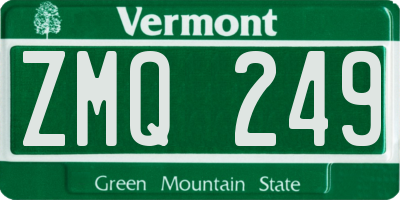 VT license plate ZMQ249