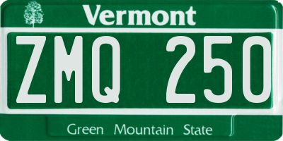 VT license plate ZMQ250