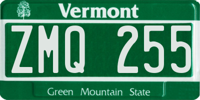 VT license plate ZMQ255
