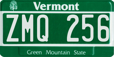 VT license plate ZMQ256