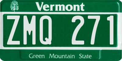 VT license plate ZMQ271