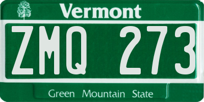 VT license plate ZMQ273