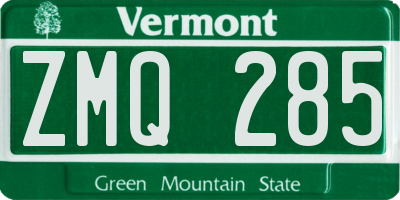 VT license plate ZMQ285