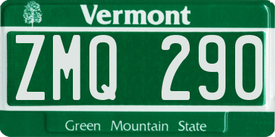 VT license plate ZMQ290