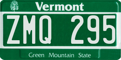 VT license plate ZMQ295