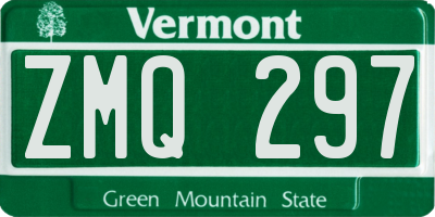 VT license plate ZMQ297