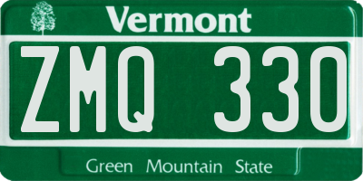 VT license plate ZMQ330