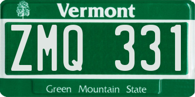 VT license plate ZMQ331