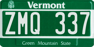 VT license plate ZMQ337