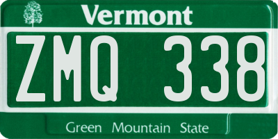 VT license plate ZMQ338