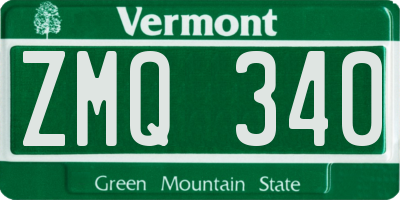 VT license plate ZMQ340