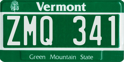 VT license plate ZMQ341